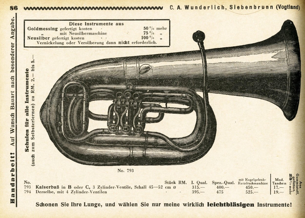 ビオラ C. A. Wunderlich Siebenbrunn 1910年頃 - 器材